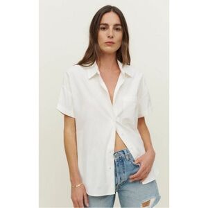 Caleb Short Sleeved White Button Down Shirt
